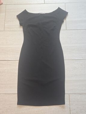 Classic Black Off-Shoulder Sheath Dress